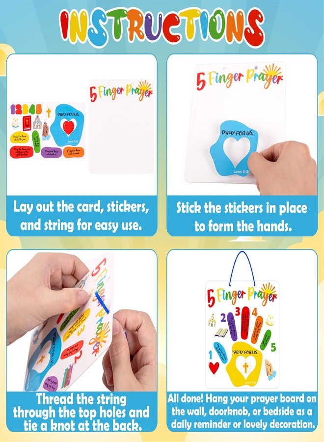 80UncleKimby 40pcs Sunday School Crafts for Kids - Christian Prayer Handprint DIY Kit Bulk for Religious Jesus Gifts, VBS Activities - Image 5